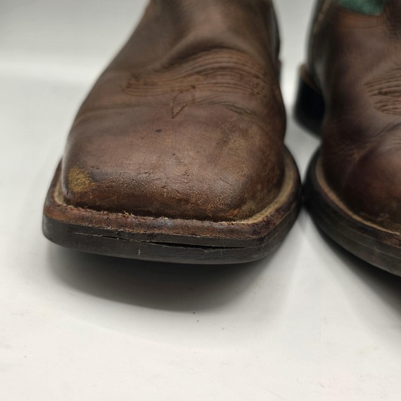 Twisted X Boots Mens Size 11D Brown Turquoise Square Toe Western Cowboy - Picture 14 of 16